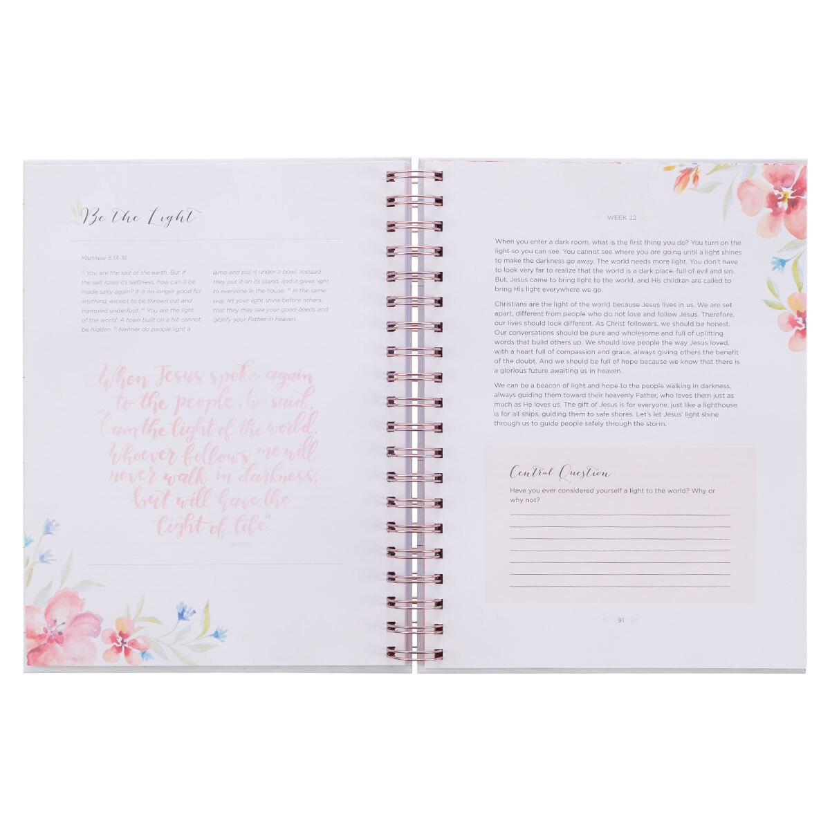 Moments in Prayer Wirebound Prompted Prayer Journal by Christian Art Gifts, product view 5