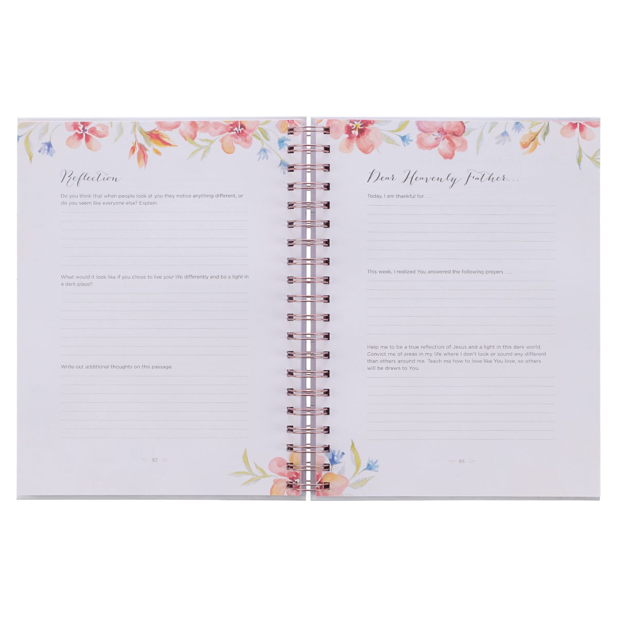 Moments in Prayer Wirebound Prompted Prayer Journal by Christian Art Gifts, product view 6