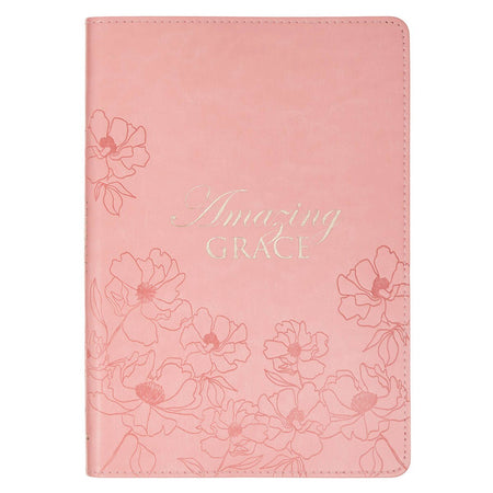 Amazing Grace Pink Floral Slimline Journal by Christian Art Gifts