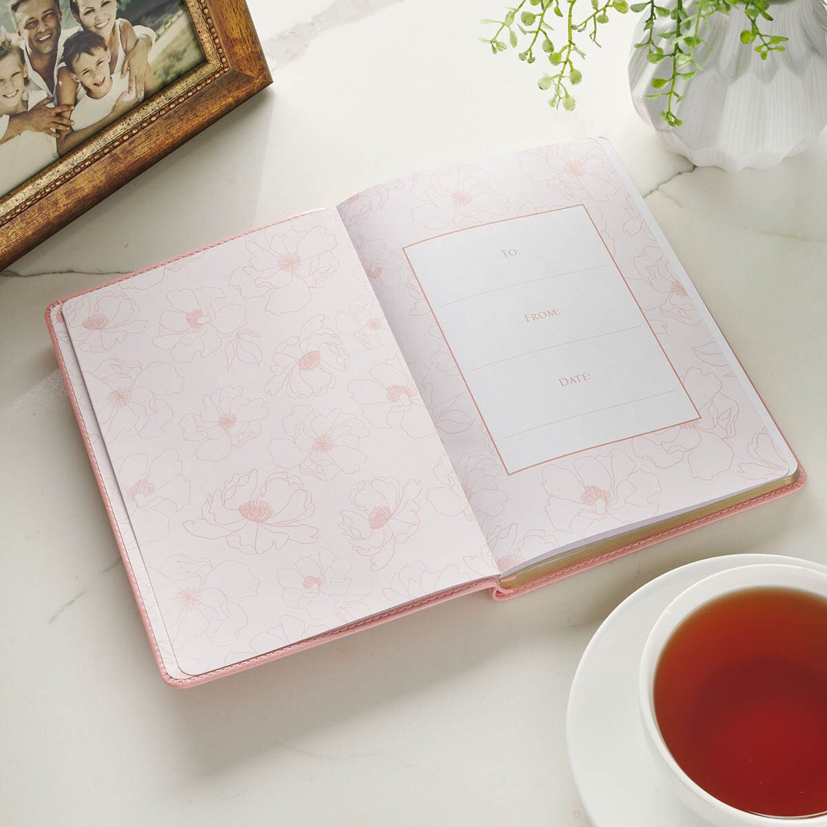 Amazing Grace Pink Floral Slimline Journal by Christian Art Gifts, product view 2