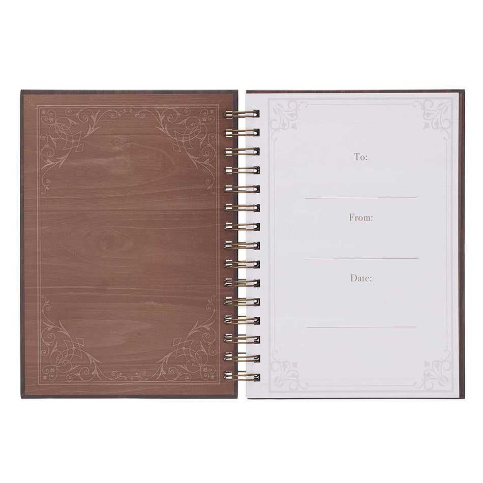 Man Of God Large Spiral Journal in Brown - 1 Timothy 6:11 by Christian Art Gifts, product view 2