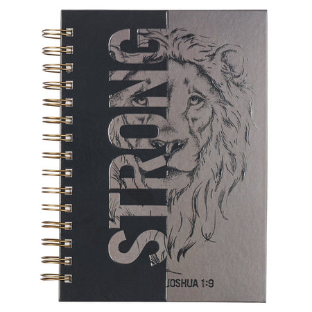 Strong Lion Large Spiral Journal - Joshua 1:9 by Christian Art Gifts