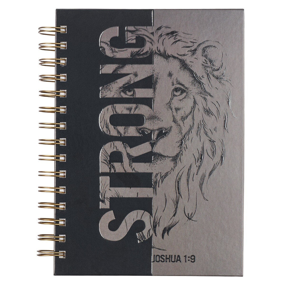 Strong Lion Large Spiral Journal - Joshua 1:9 by Christian Art Gifts