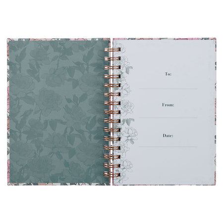 My Strength and My Song Pink Rose Spiral Journal - Psalm 118:14 by Christian Art Gifts, product view 3