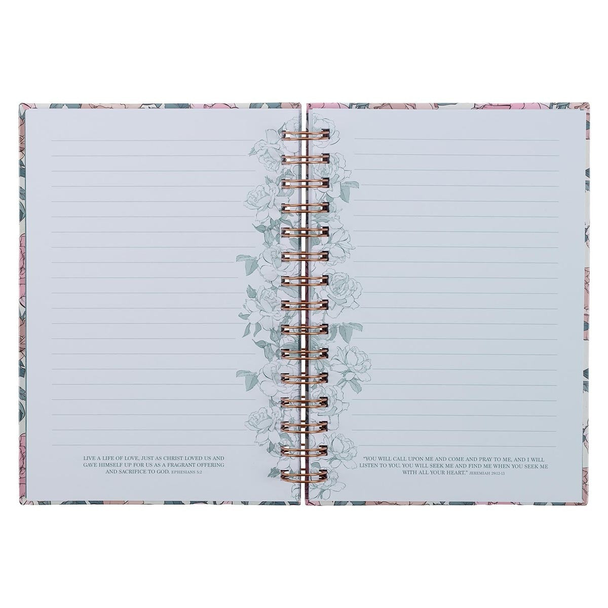 My Strength and My Song Pink Rose Spiral Journal - Psalm 118:14 by Christian Art Gifts, product view 4