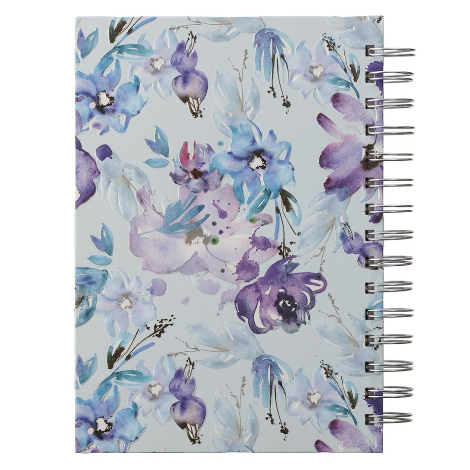 Purple Posies It Is Well With My Soul Large Spiral Journal by Christian Art Gifts, product view 2