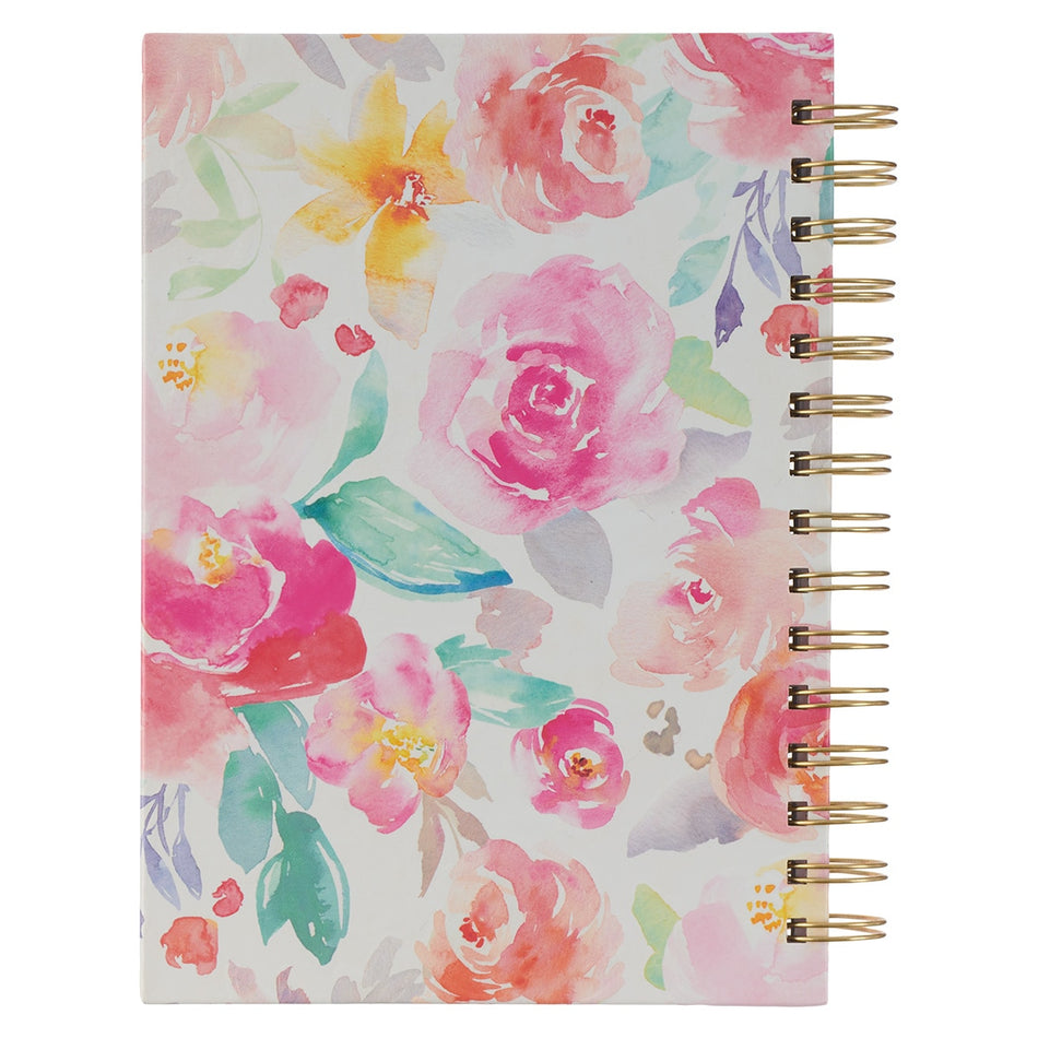 All Things Through Christ Multi-colored Floral Large Spiral Journal - Philippians 4:13 by Christian Art Gifts, product view 2