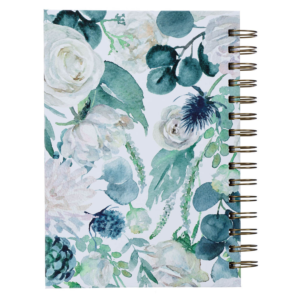 Be Still and Know Teal Floral Spiral Journal - Psalm 46:10 by Christian Art Gifts, product view 2