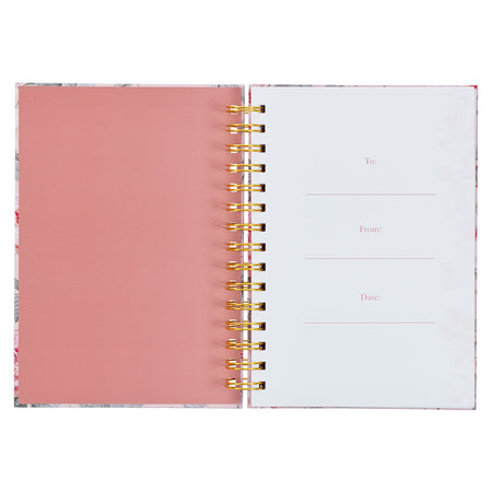 More Precious than Rubies Pink Floral Large Spiral Journal - Proverbs 31:10 by Christian Art Gifts, product view 3