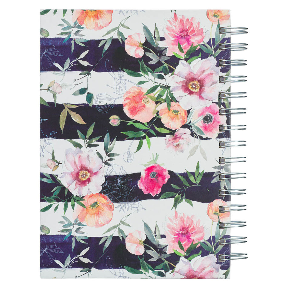 Bless You and Keep You White and Pink Floral Spiral Journal - Numbers 6:24-25 by Christian Art Gifts, product view 2