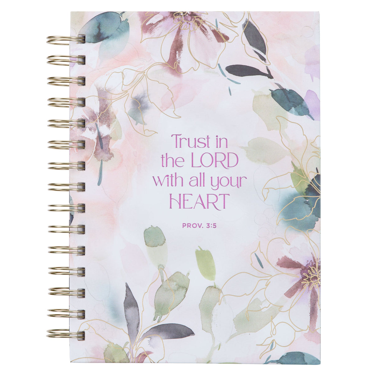 Trust in the Lord Purple Bloom Spiral Journal - Proverbs 3:5 by Christian Art Gifts