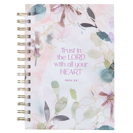Trust in the Lord Purple Bloom Spiral Journal - Proverbs 3:5 by Christian Art Gifts