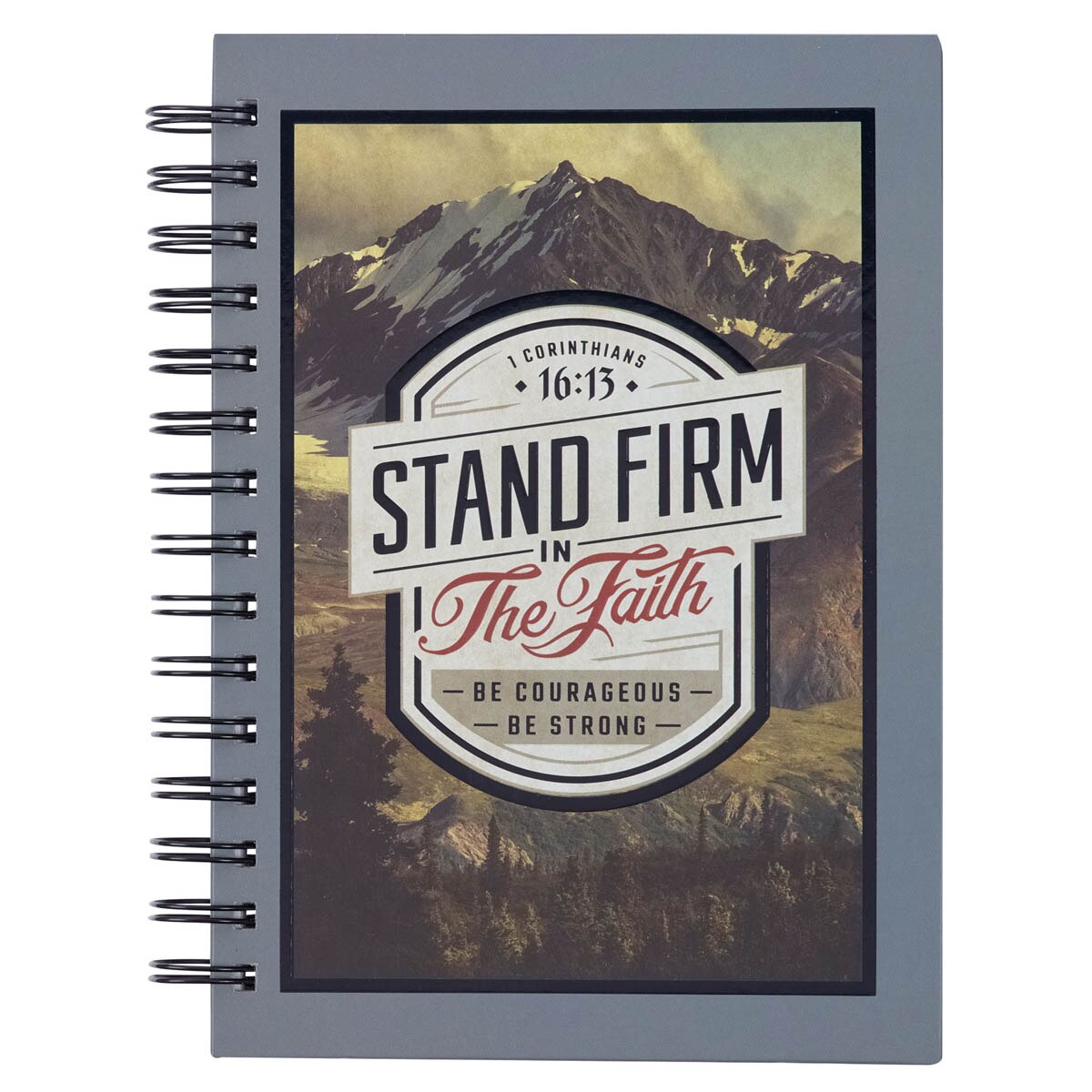 Stand Firm Mountain View Spiral Journal - 1 Corinthians 16:13 by Christian Art Gifts