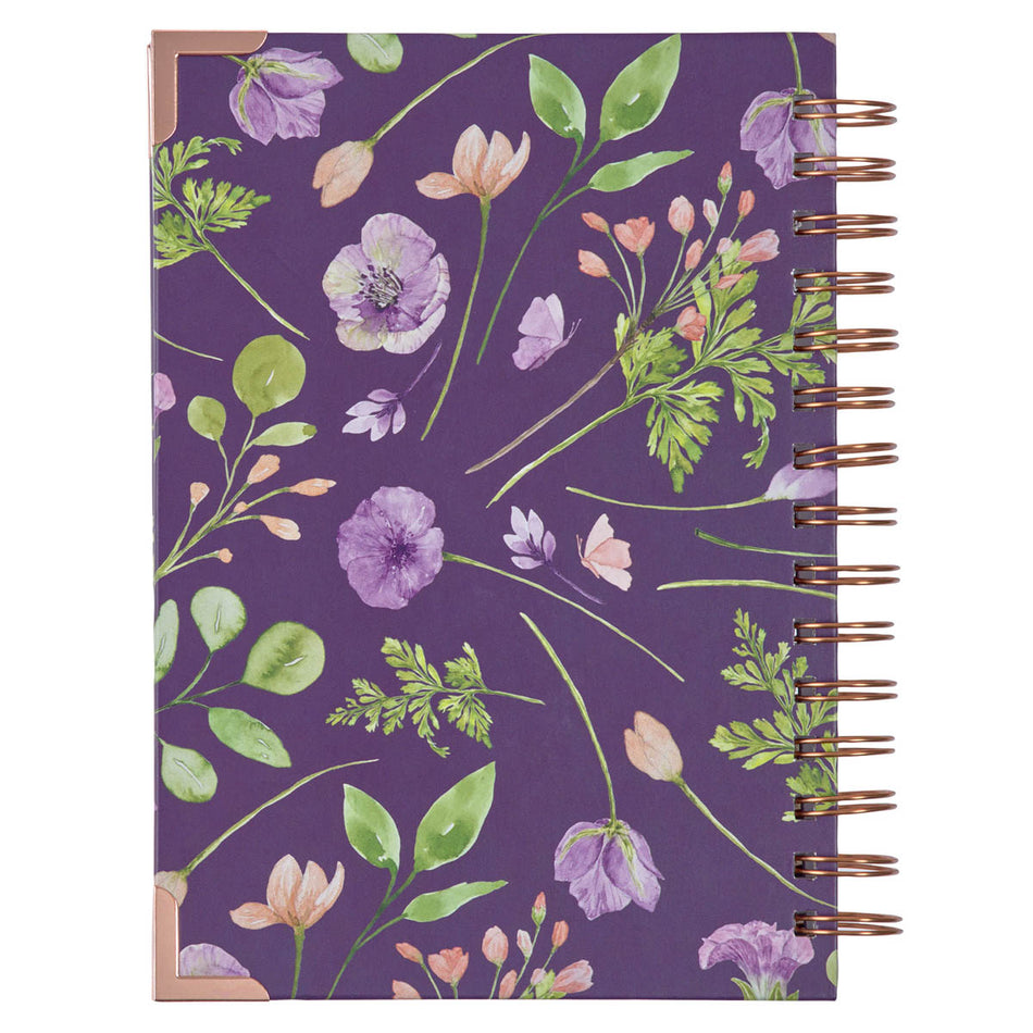 New Mercies Every Morning Purple Floral Spiral Journal - Lamentations 3:22-23 by Christian Art Gifts, product view 2