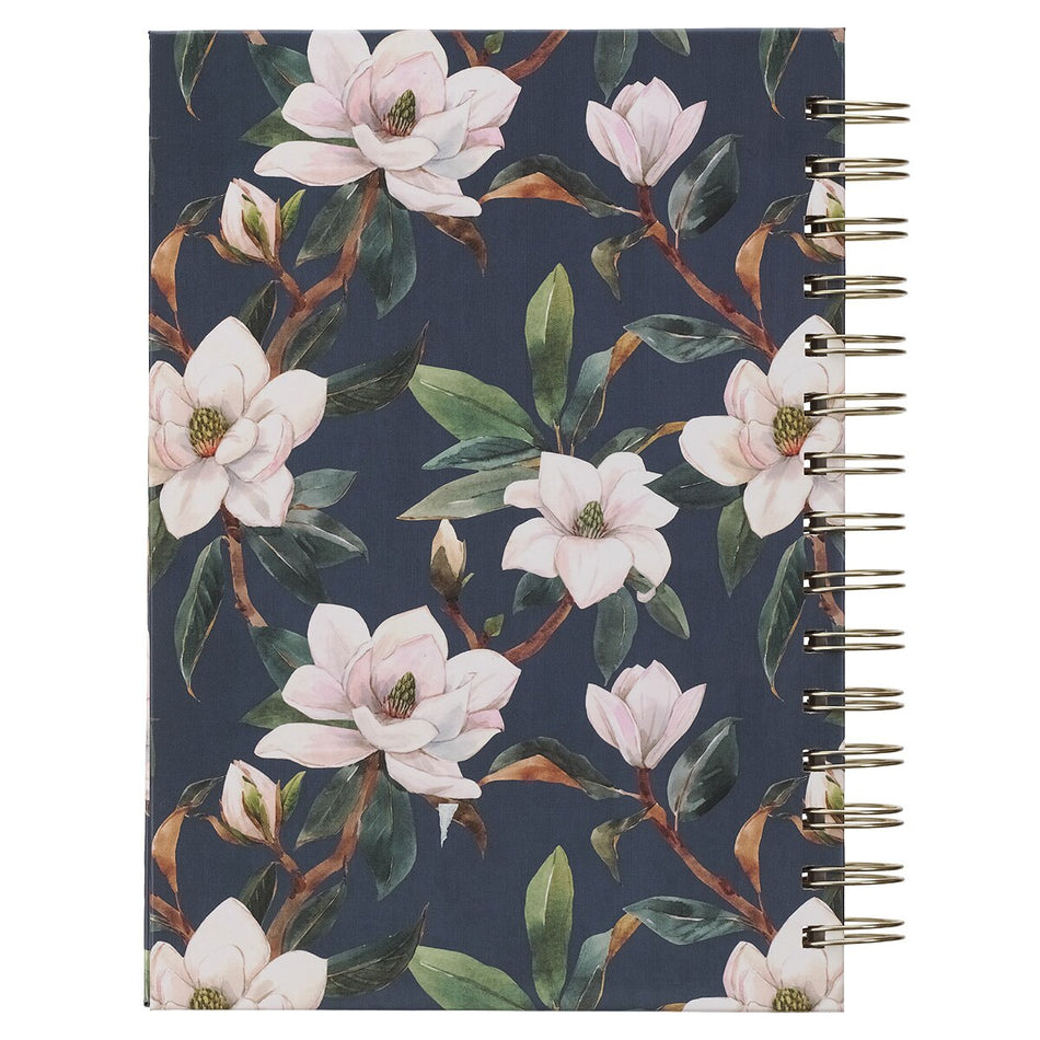 Strength and Dignity Blush Magnolia Large Spiral Journal - Proverbs 31:25 by Christian Art Gifts, product view 2