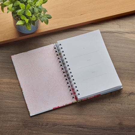 Noble Things Pink Peony Spiral Journal - Proverbs 31:29 by Christian Art Gifts, product view 3