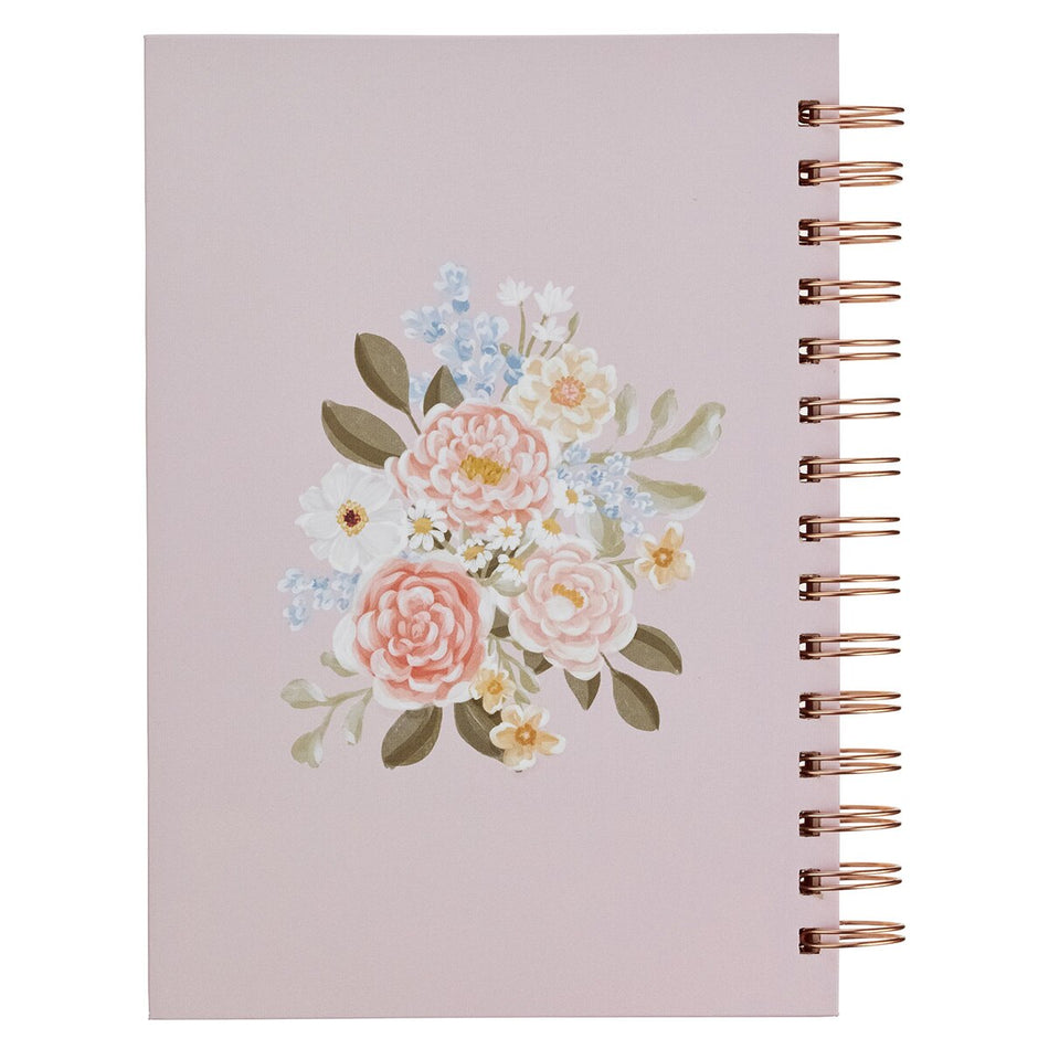 Strength and Dignity Pink Floral Spiral Journal - Proverbs 31:25 by Christian Art Gifts, product view 2