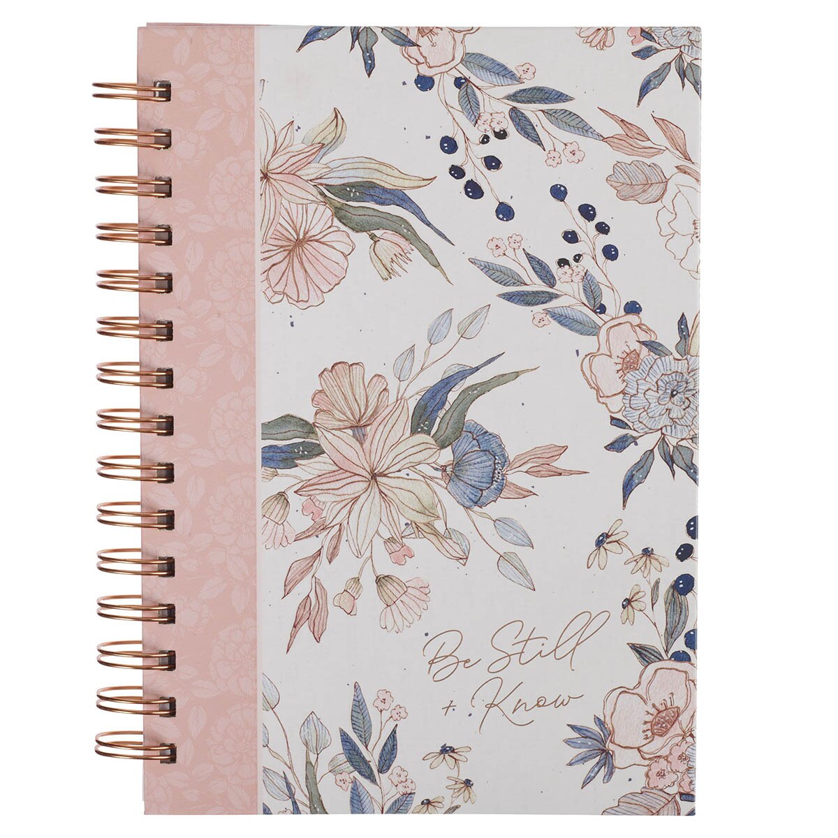 Be Still and Know Pink Floral Spiral Journal - Psalm 46:10 by Christian Art Gifts