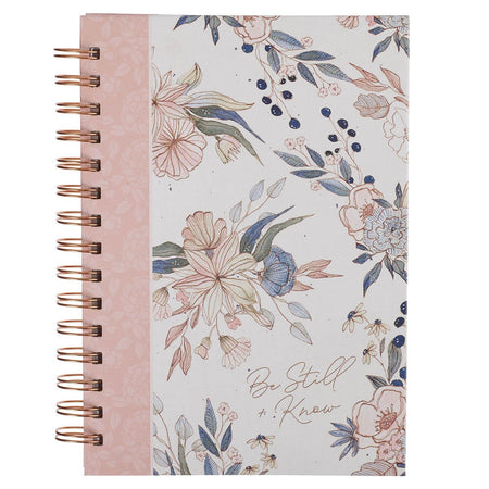 Be Still and Know Pink Floral Spiral Journal - Psalm 46:10 by Christian Art Gifts
