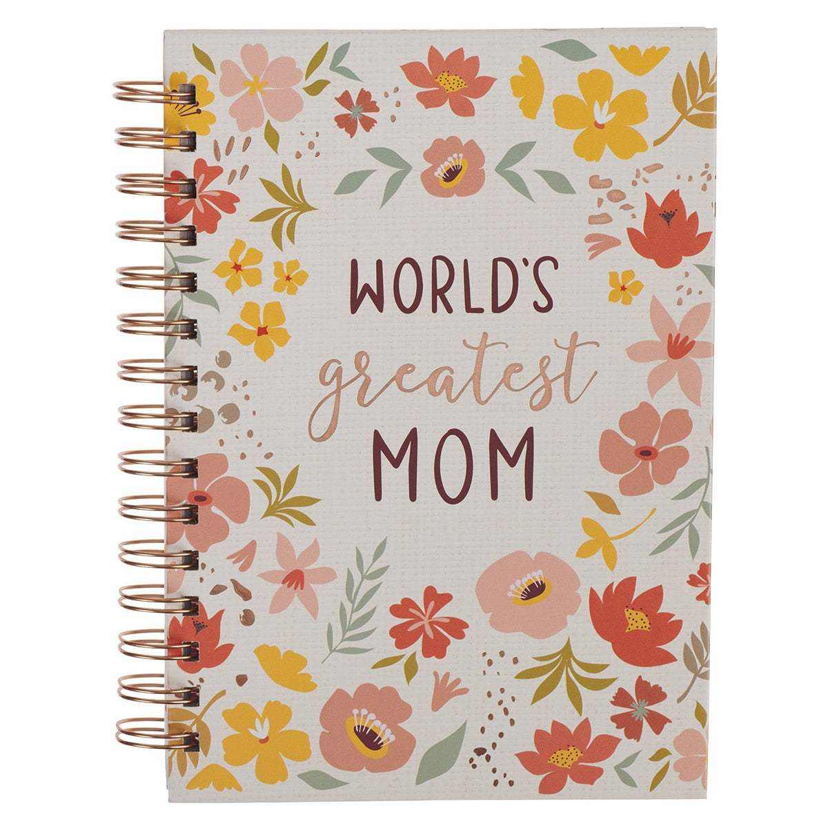 World's Greatest Mom Whimsical Floral Spiral-Journal by Christian Art Gifts