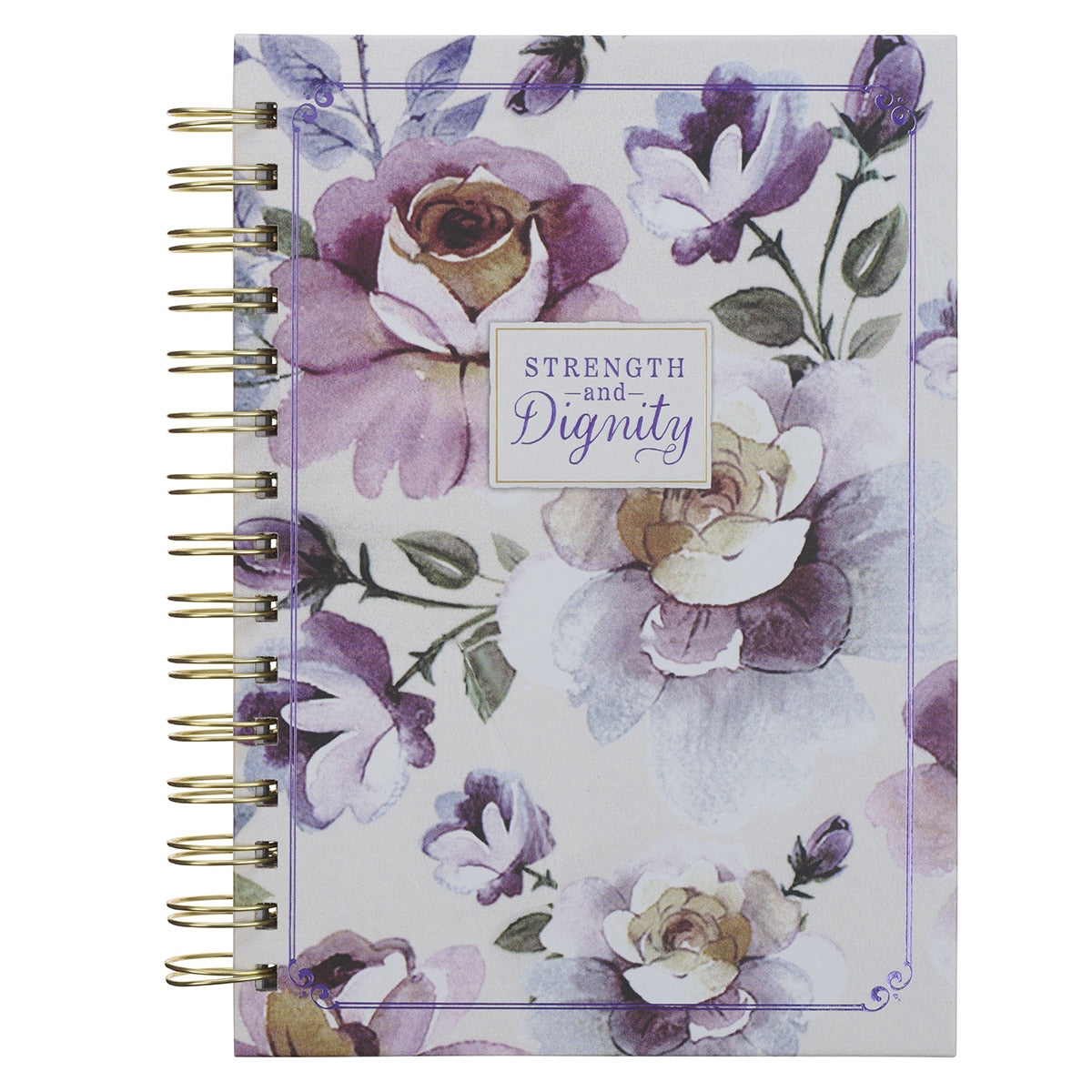 Strength and Dignity Purple Rose Spiral Journal - Proverbs 31:25 by Christian Art Gifts