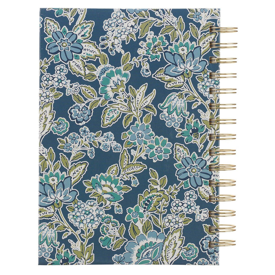 Morning Mercies Blue and Green Floral Spiral Journal - Lamentations 3:22-23 by Christian Art Gifts, product view 2