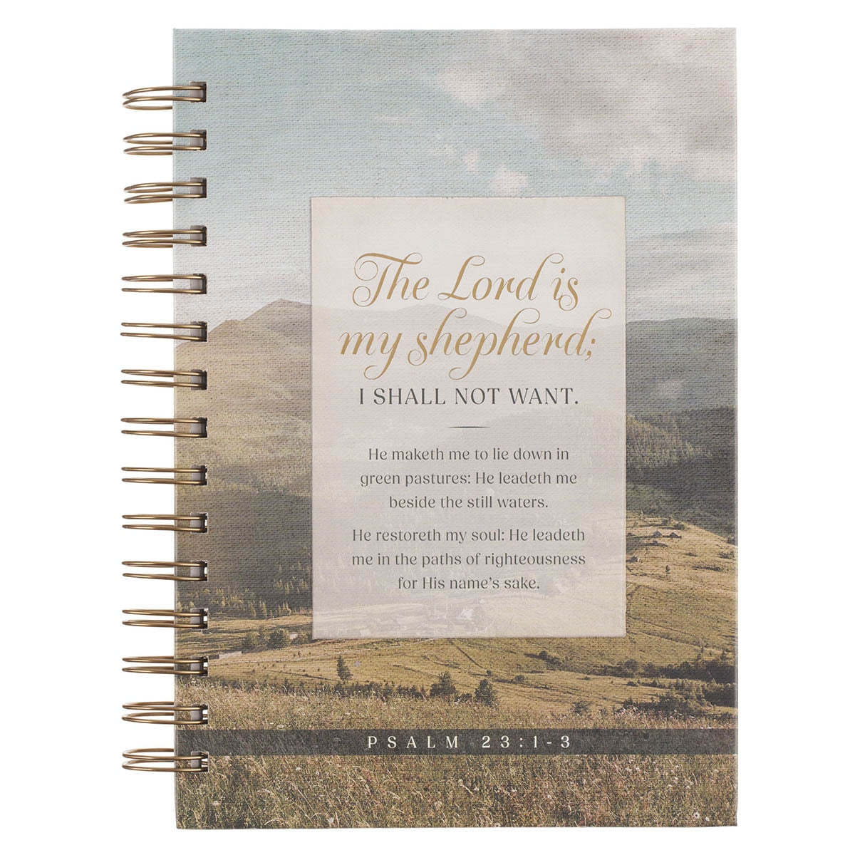 The Lord is My Shepherd Pasture Spiral Journal –Psalm 23:1–3 by Christian Art Gifts