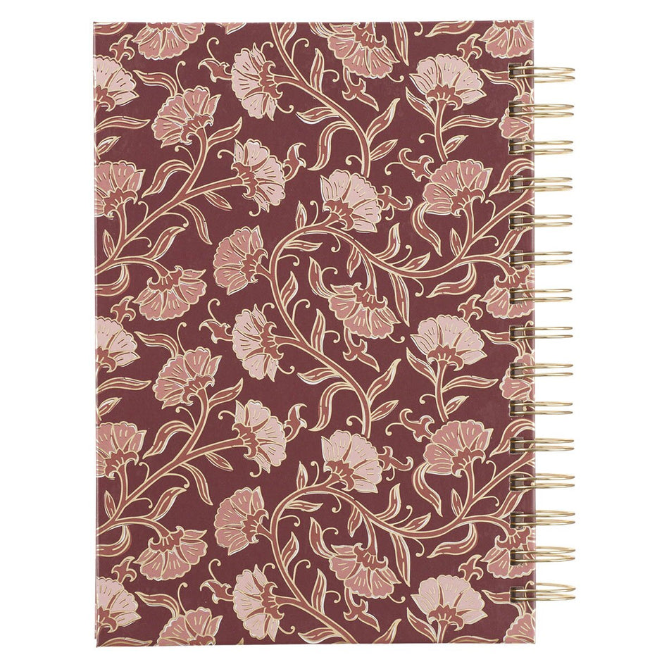 Things Are Possible Burgundy Blush Spiral Journal - Matthew 19:26 by Christian Art Gifts, product view 2