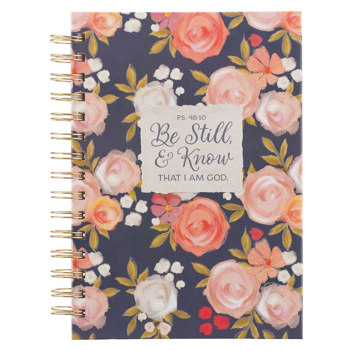 Be Still and Know Painted Peonies Spiral Journal - Psalm 46:10 by Christian Art Gifts