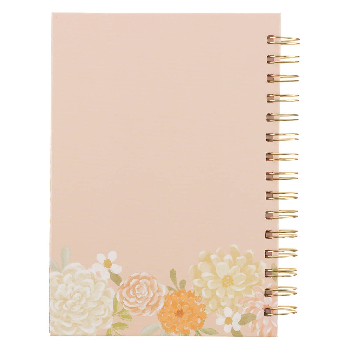 Consider the Wildflowers Peach Floral Spiral Journal - Luke 12:27 by Christian Art Gifts, product view 2