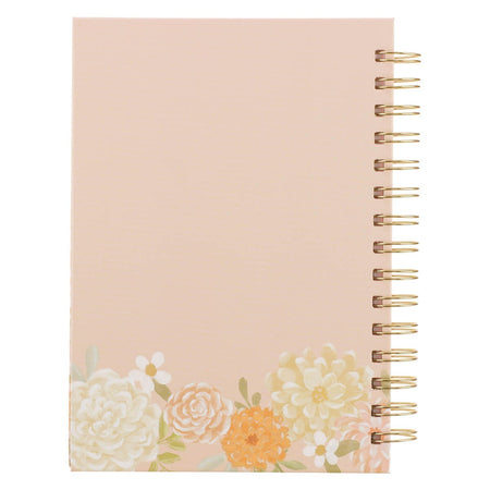 Consider the Wildflowers Peach Floral Spiral Journal - Luke 12:27 by Christian Art Gifts, product view 2