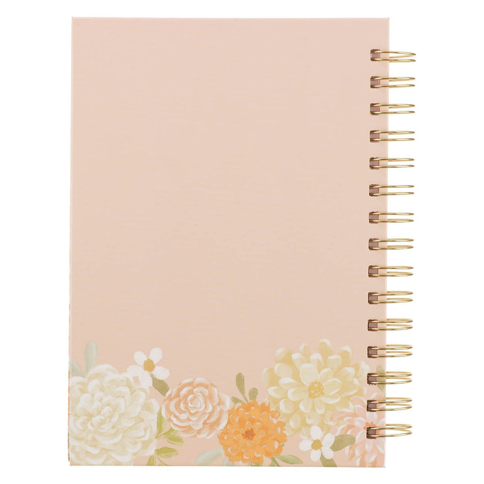 Consider the Wildflowers Peach Floral Spiral Journal - Luke 12:27 by Christian Art Gifts, product view 2