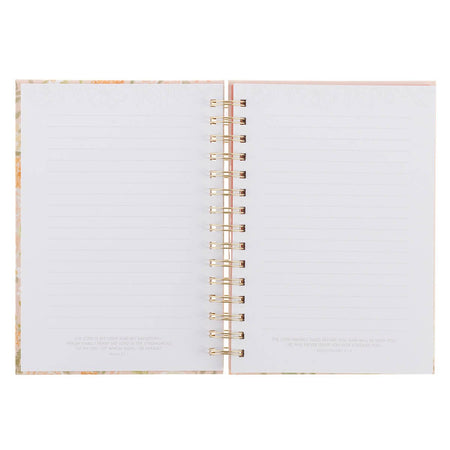 Consider the Wildflowers Peach Floral Spiral Journal - Luke 12:27 by Christian Art Gifts, product view 4