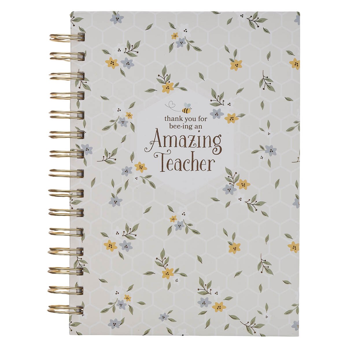 Amazing Teacher Blossom and Bees Spiral Journal by Christian Art Gifts