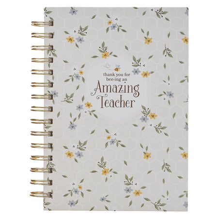 Amazing Teacher Blossom and Bees Spiral Journal by Christian Art Gifts