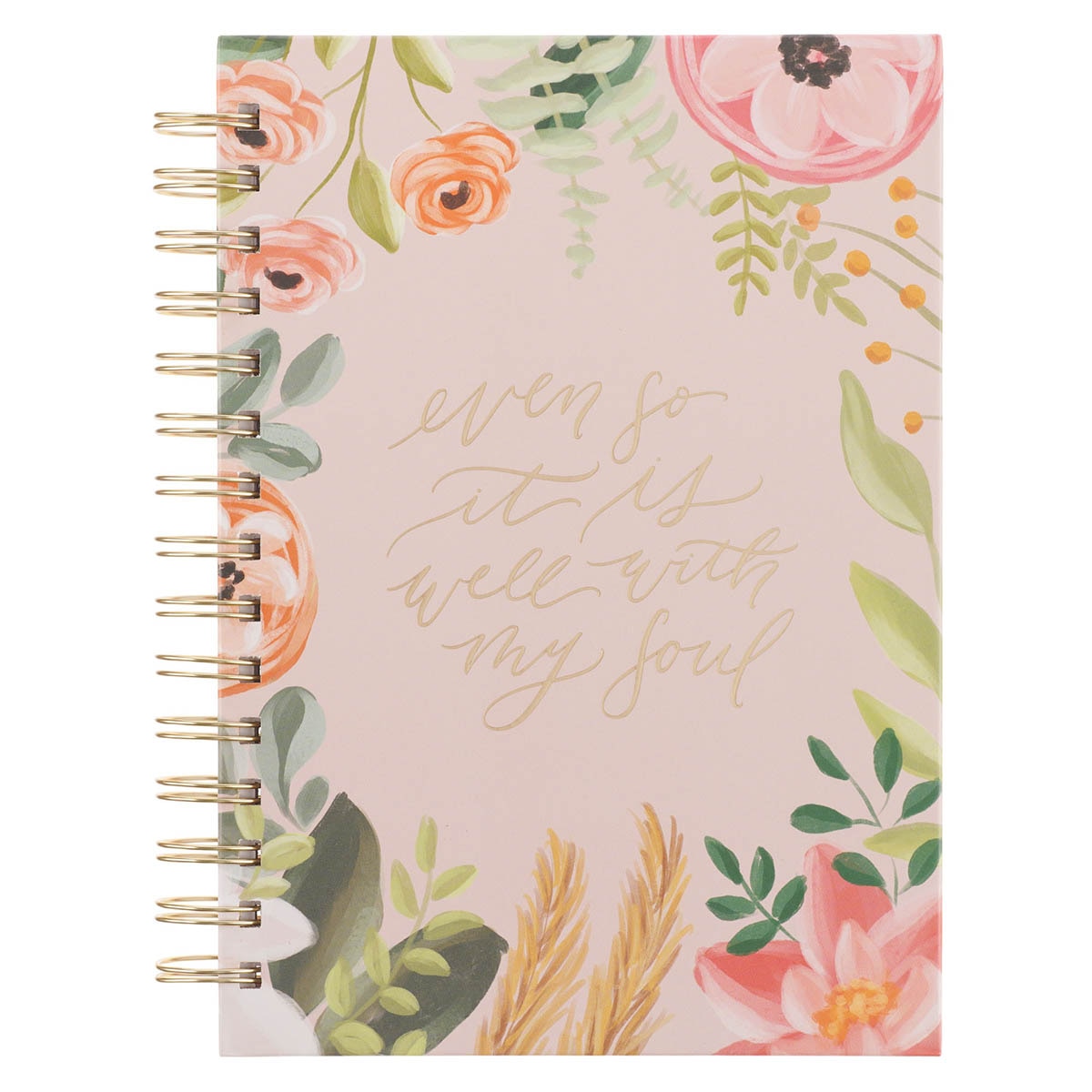Even So It Is Well With My Soul Pink Floral Spiral Journal by Christian Art Gifts