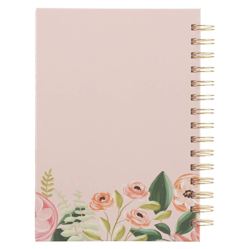 Even So It Is Well With My Soul Pink Floral Spiral Journal by Christian Art Gifts, product view 2