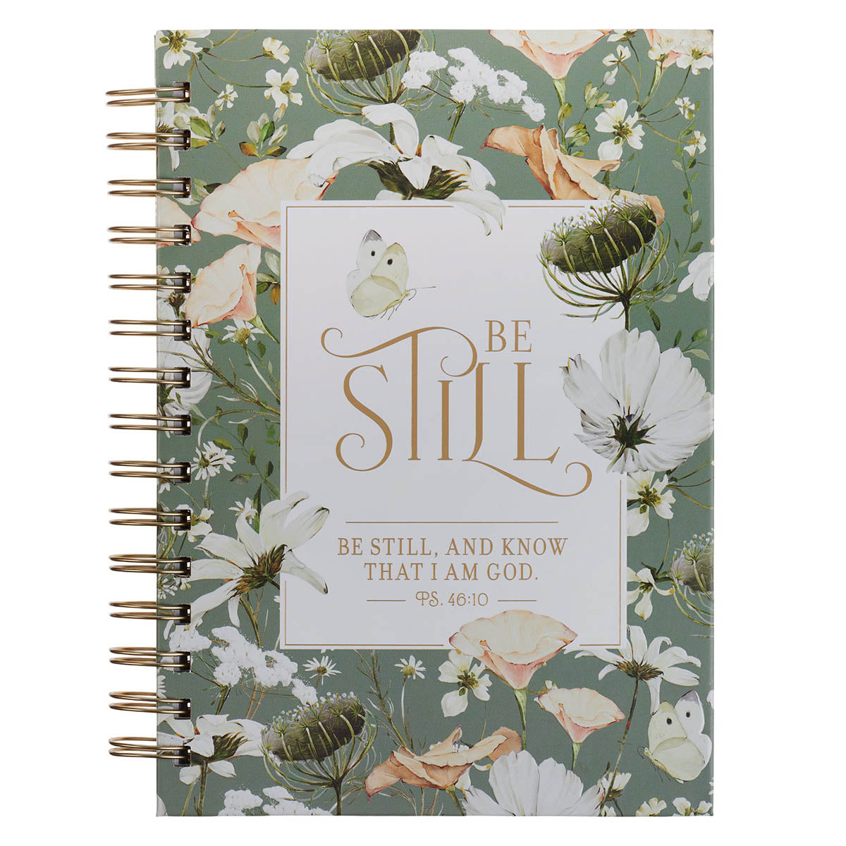 Be Still Sage Blossom Spiral Journal - Psalm 46:10 by Christian Art Gifts