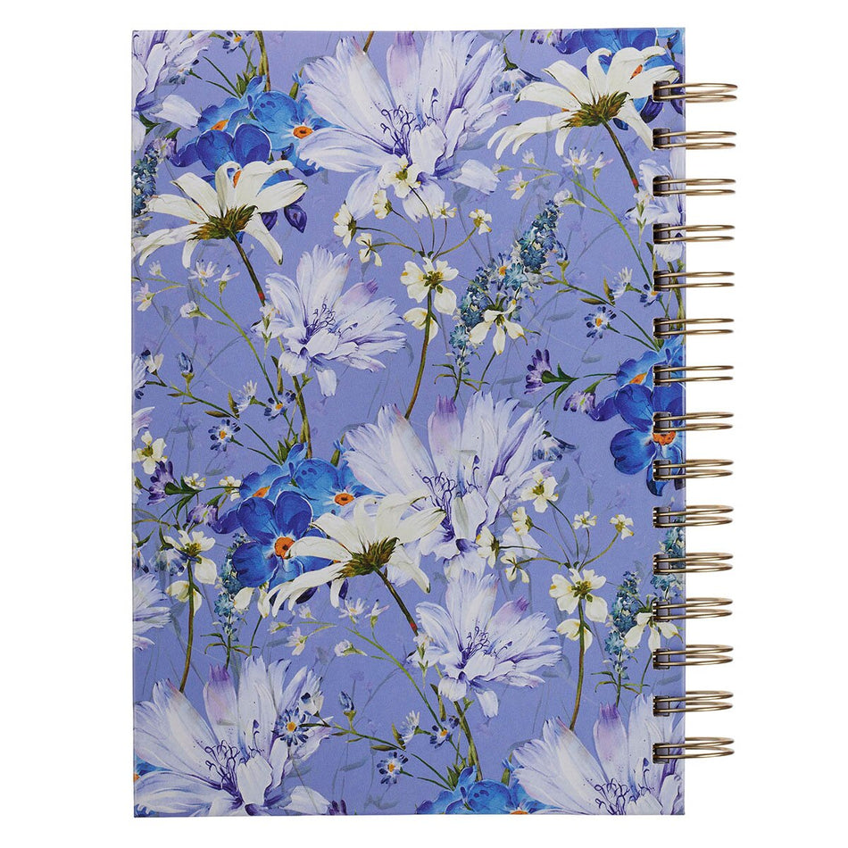 Pray Blue Blooms Spiral Journal - Job 22:27 by Christian Art Gifts, product view 2