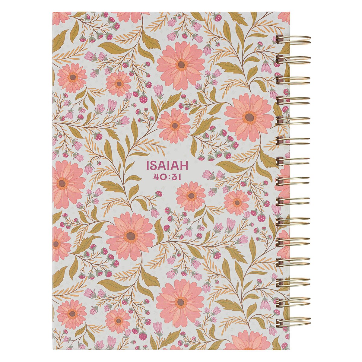 Trust Coral Floral Spiral Journal - Isaiah 40:31 by Christian Art Gifts, product view 2