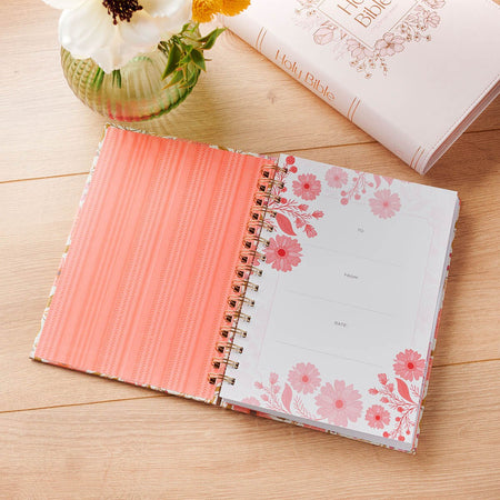 Trust Coral Floral Spiral Journal - Isaiah 40:31 by Christian Art Gifts, product view 3