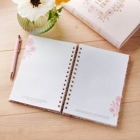 Trust Coral Floral Spiral Journal - Isaiah 40:31 by Christian Art Gifts, product view 4