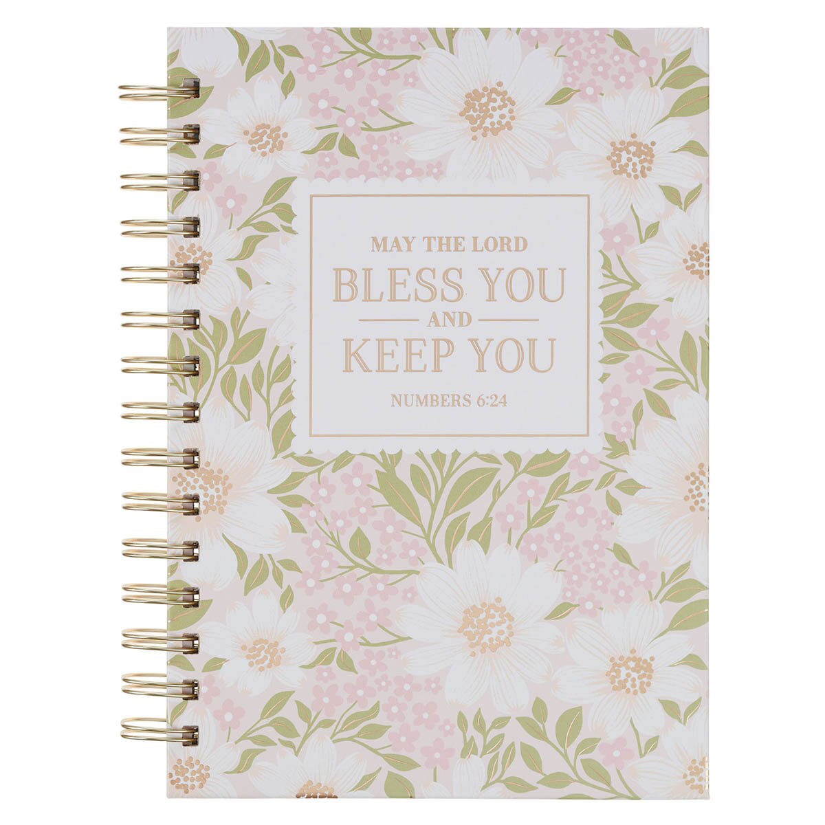 Bless and Keep You Blush Bloom Spiral Journal - Numbers 6:24 by Christian Art Gifts