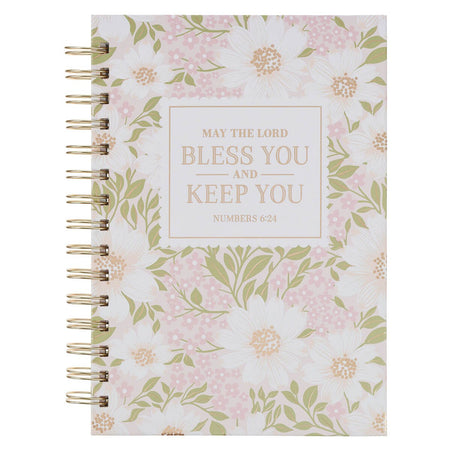 Bless and Keep You Blush Bloom Spiral Journal - Numbers 6:24 by Christian Art Gifts