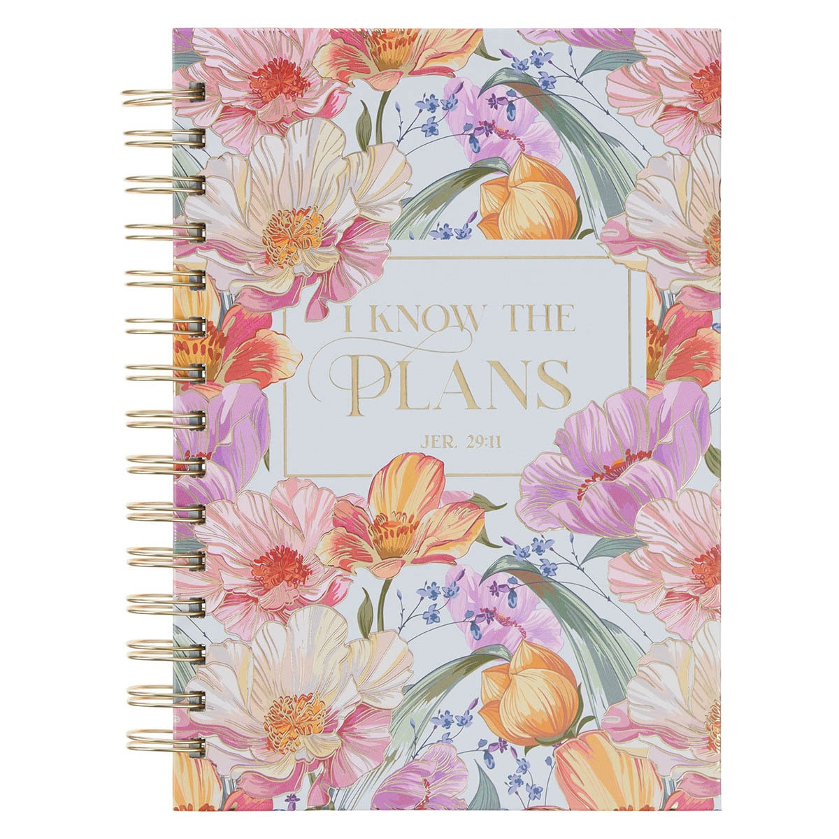 I Know the Plans Bright Floral Spiral Journal Jeremiah 29:11 by Christian Art Gifts