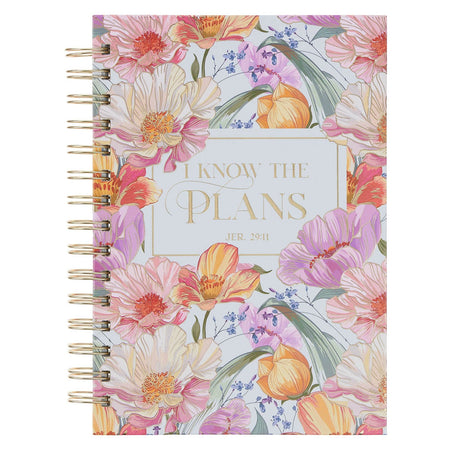 I Know the Plans Bright Floral Spiral Journal Jeremiah 29:11 by Christian Art Gifts
