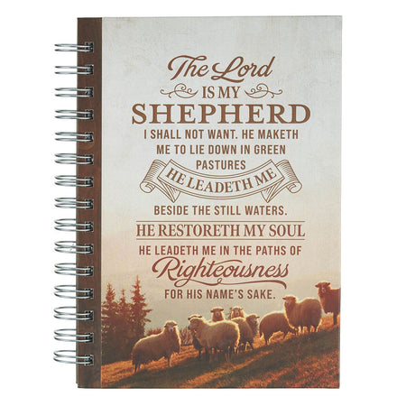 Shepherd Brown Pastoral Spiral Journal Psalm 23:3 by Christian Art Gifts
