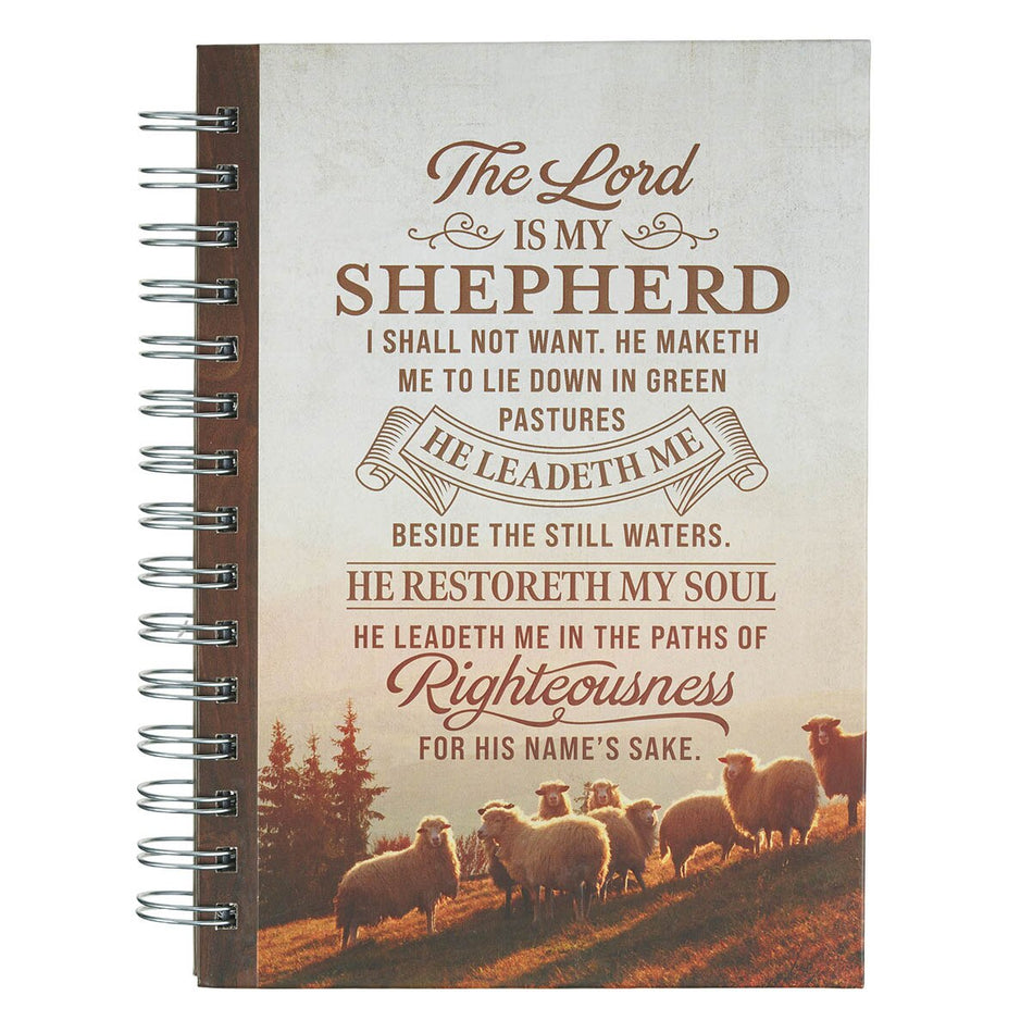 Shepherd Brown Pastoral Spiral Journal Psalm 23:3 by Christian Art Gifts