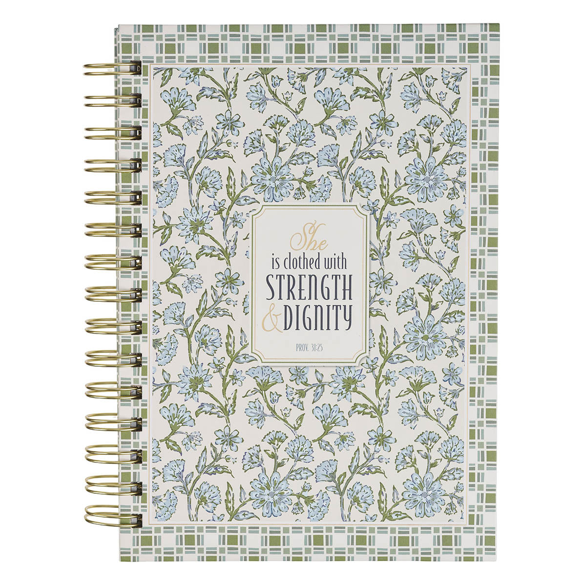 Strength Dignity Blue Cottage Spiral Journal Prov 31:25 by Christian Art Gifts