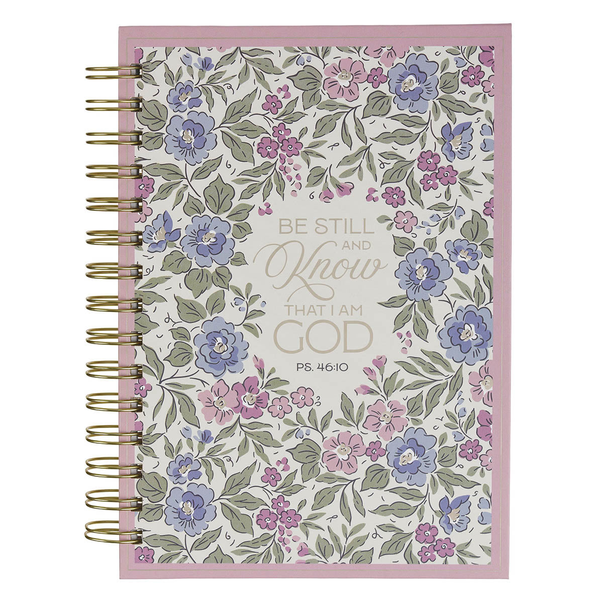 Be Still and Know Purple Floral Spiral Journal - Psalm 46:10 by Christian Art Gifts